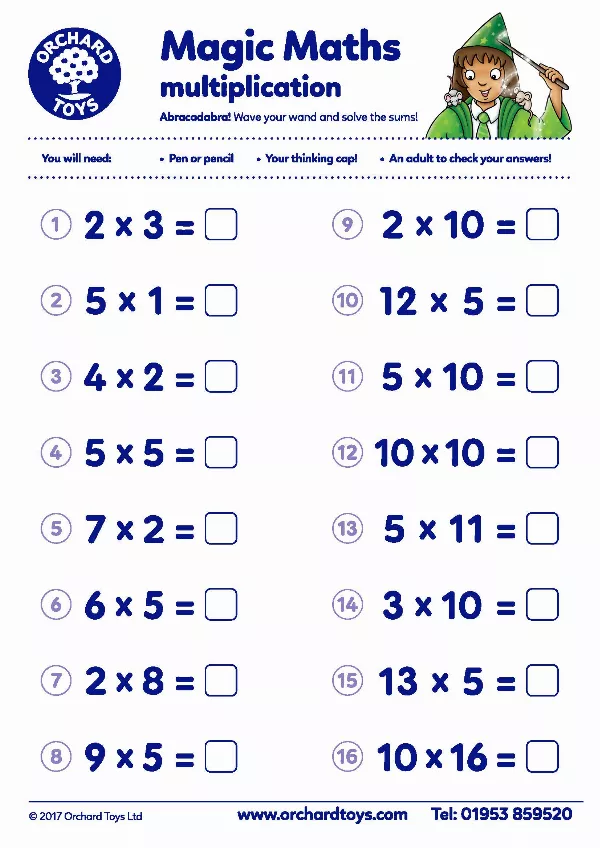Magic Maths Multiplication Worksheet